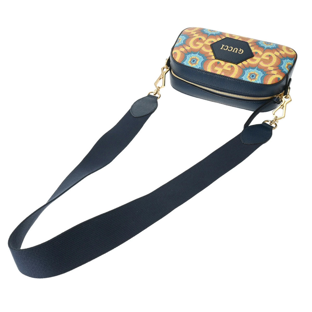 Gucci Kaleidoscope Bag Shoulder GG Blue Leather Yellow - Picture 6 of 9